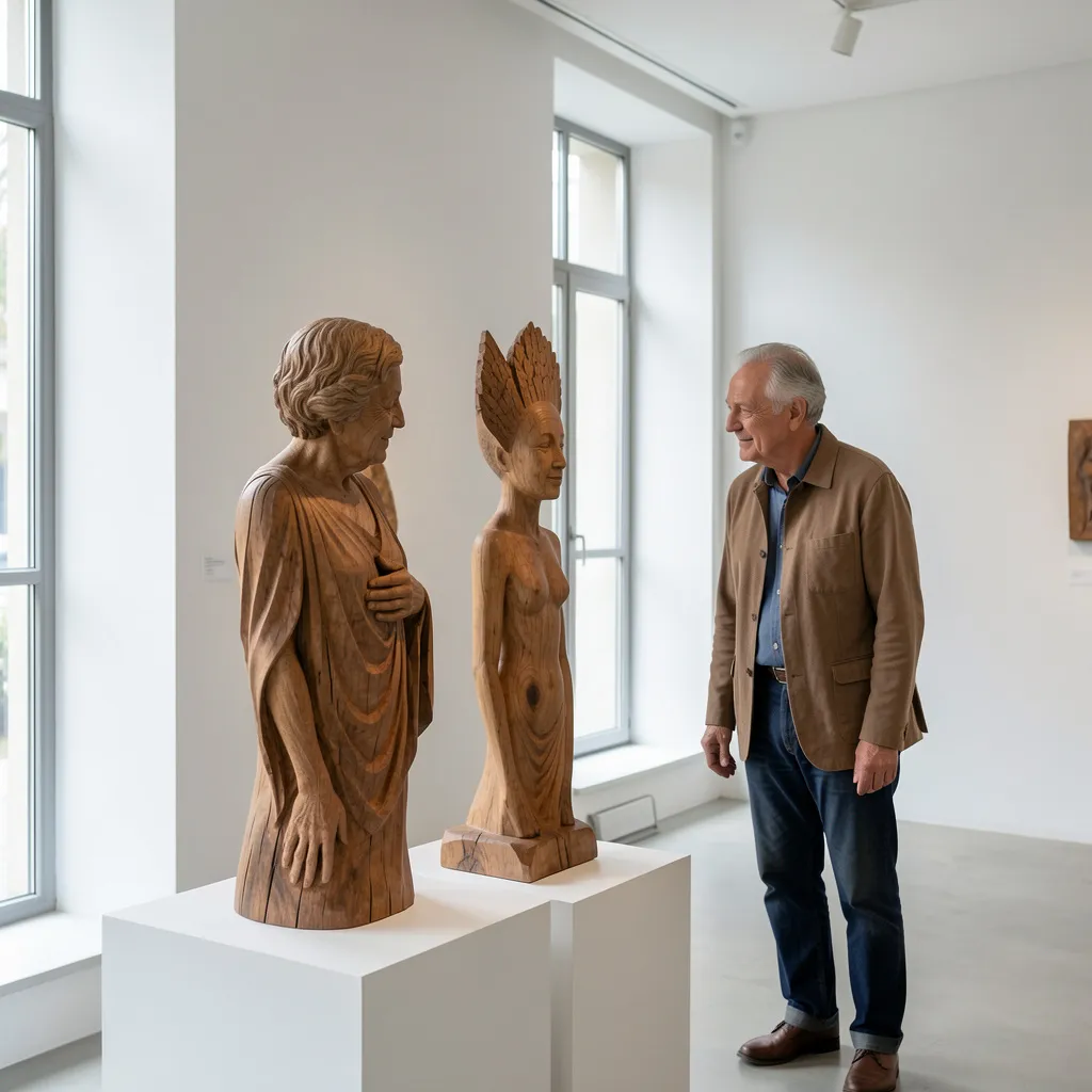 Decorative wall hanging with intricate carved details