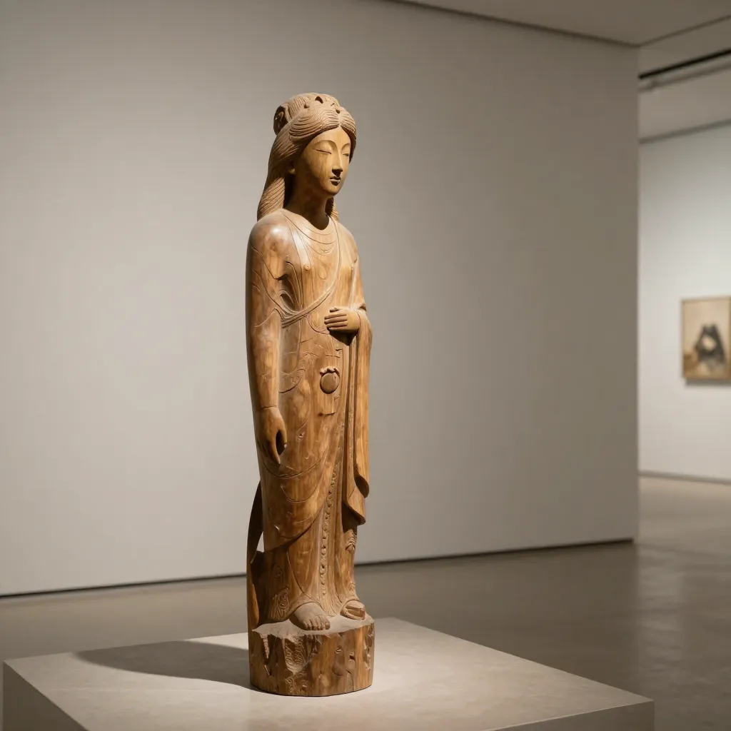 Cozy bedroom setting with hand-carved wooden elements